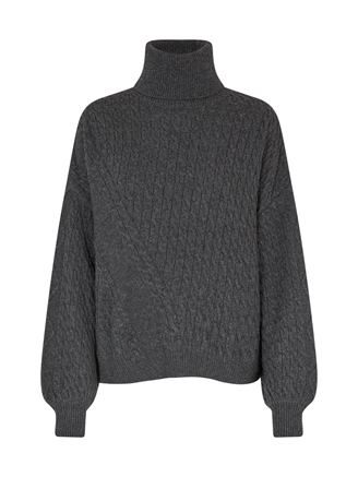 Mads Nørgaard Recycled Wool Mix Rerik Sweater Charcoal Melange